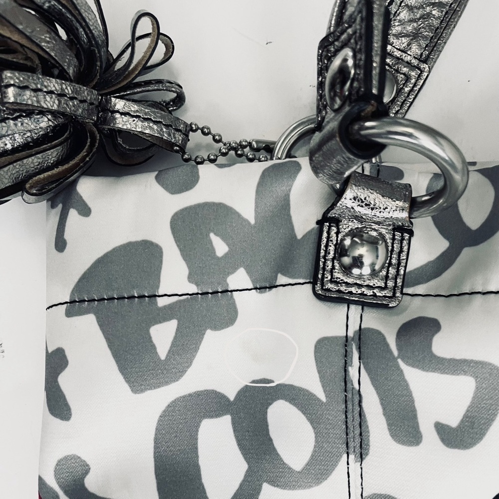 Coach White and Pink Floral Tote - Picture 7 of 15